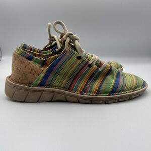 Tony Lama Womens 6.5‎ Racey Striped Serape Lace Up Shoes Casual